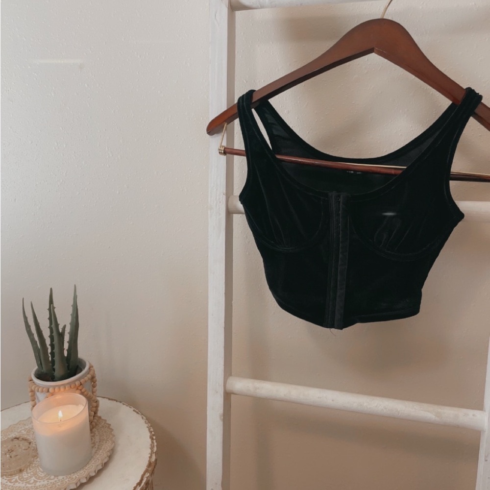 Shein velvet corset crop